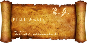 Mittl Joakim névjegykártya